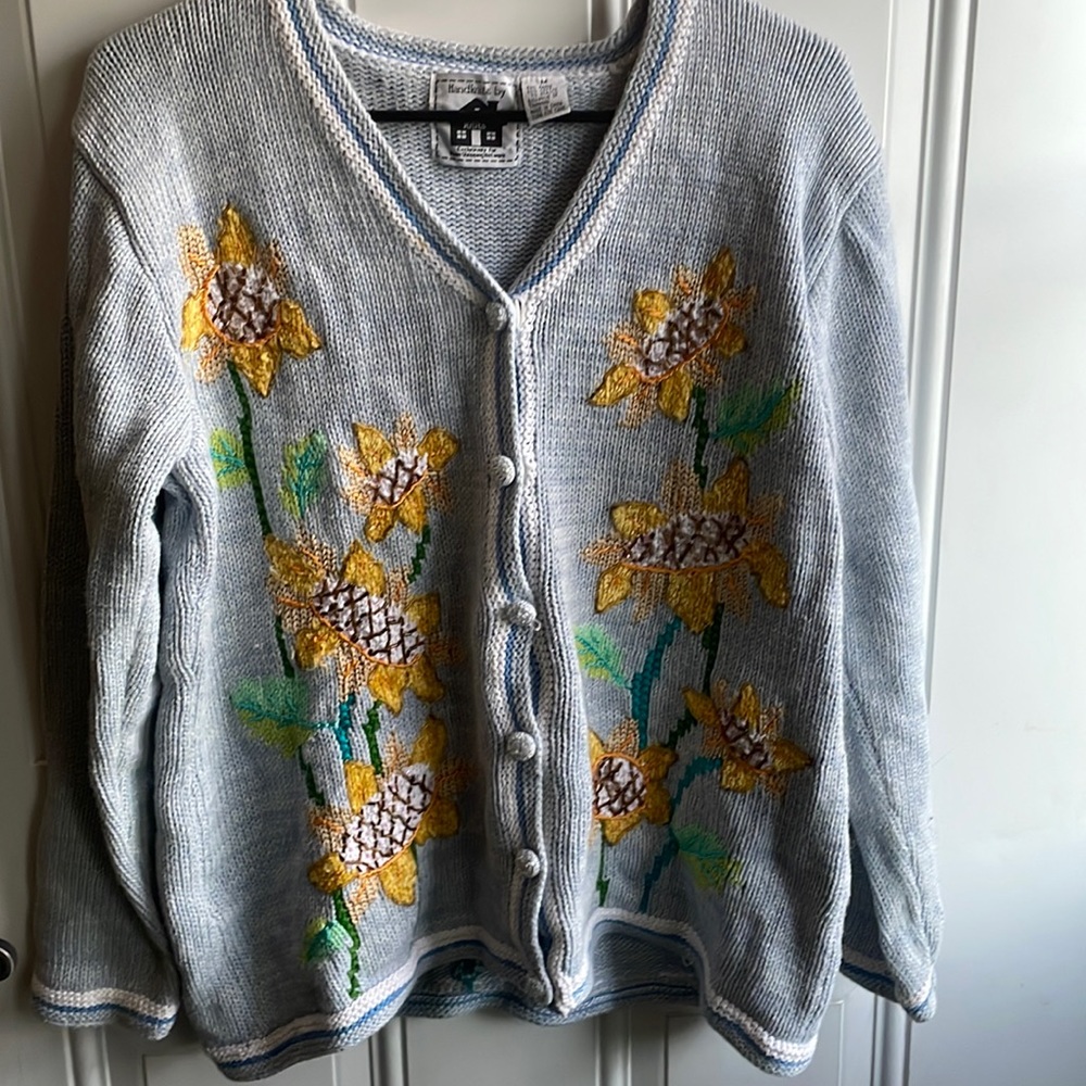 Storybook Knits Sunflower Paradise Cardigan Sweater Gem